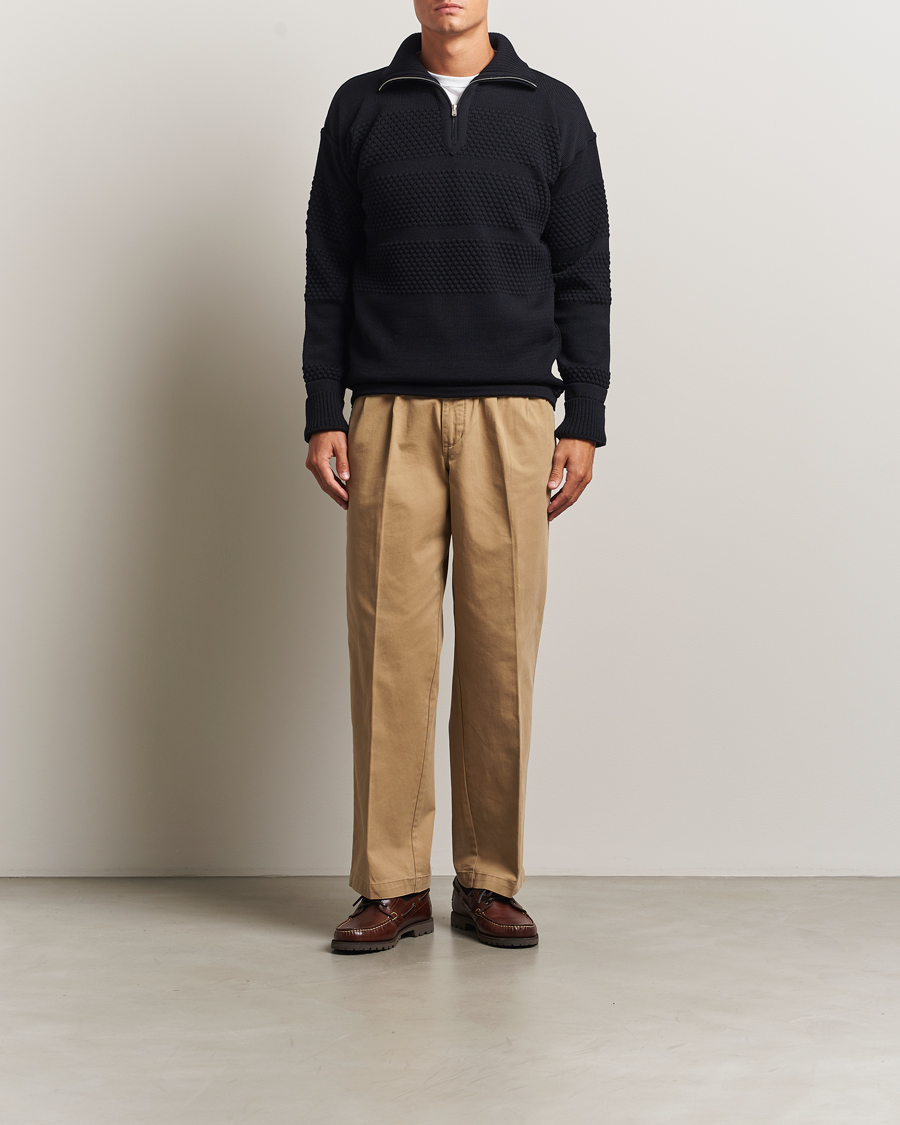 Hombres | Jerséis y prendas de punto | S.N.S. Herning | Fisherman Short Zip Navy Blue