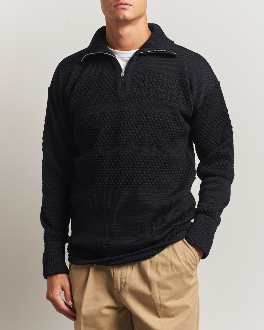 Hombres | Jerséis y prendas de punto | S.N.S. Herning | Fisherman Short Zip Navy Blue