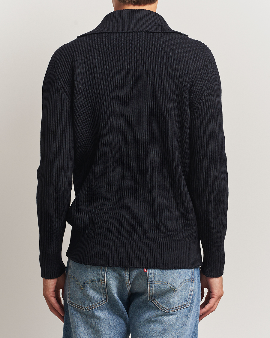 Hombres | Jerséis y prendas de punto | S.N.S. Herning | Fender Short Zip Navy Blue