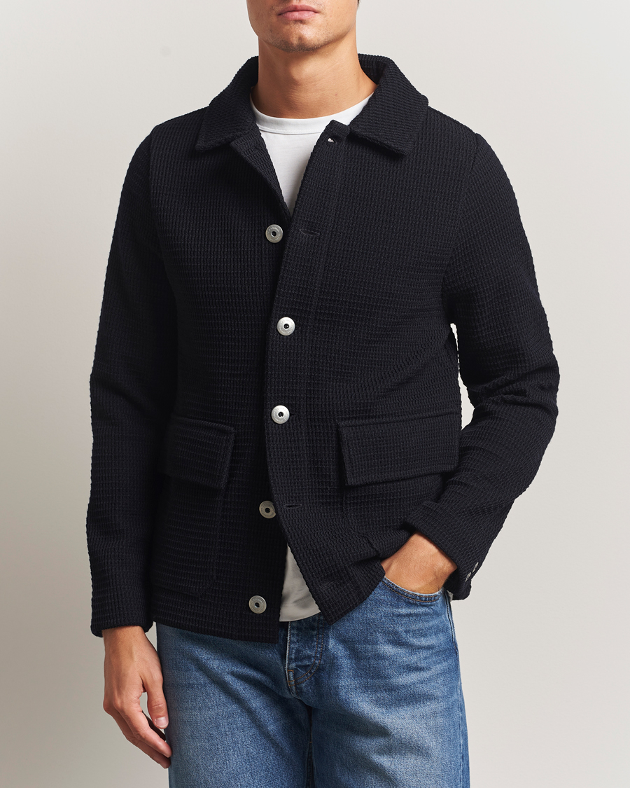 Hombres | Jerséis y prendas de punto | S.N.S. Herning | Wool Chore Jacket Navy
