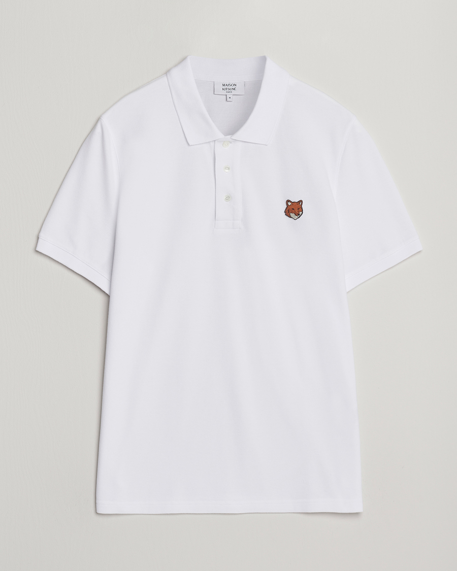 Hombres | Polos | Maison Kitsuné | Fox Head Polo White