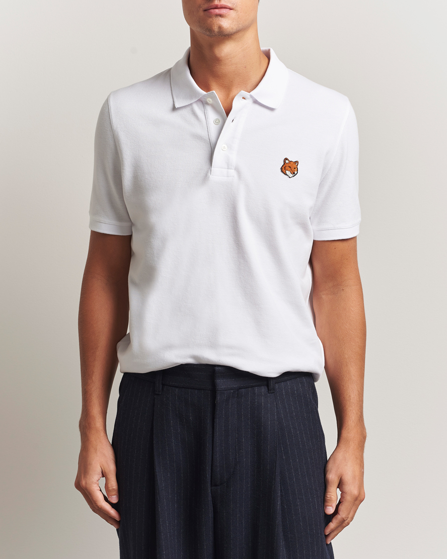 Hombres | Polos | Maison Kitsuné | Fox Head Polo White