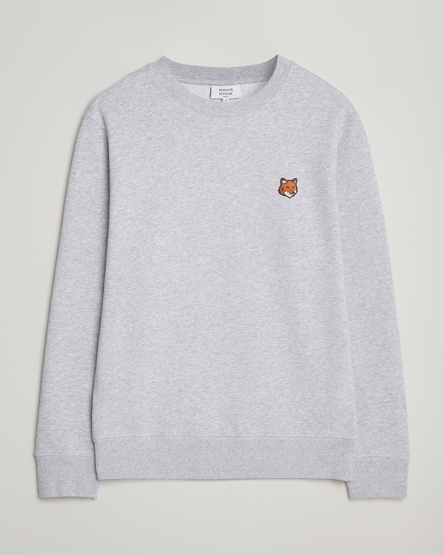 Hombres | Jerséis y prendas de punto | Maison Kitsuné | Fox Head Sweatshirt Light Grey Melange
