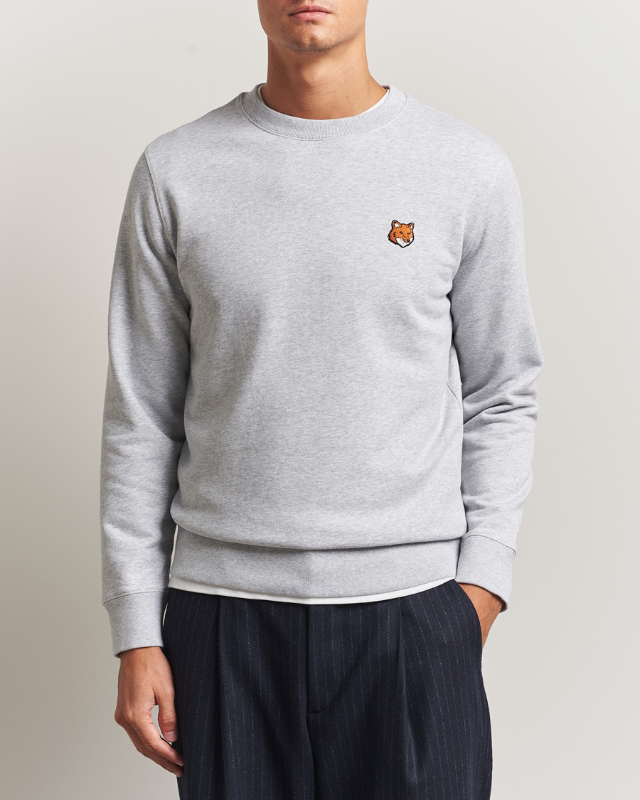 Hombres | Jerséis y prendas de punto | Maison Kitsuné | Fox Head Sweatshirt Light Grey Melange