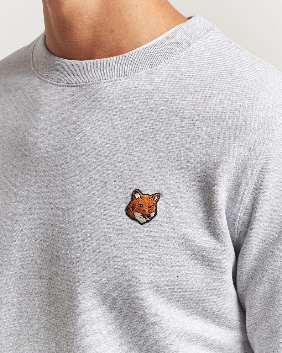 Hombres | Jerséis y prendas de punto | Maison Kitsuné | Fox Head Sweatshirt Light Grey Melange