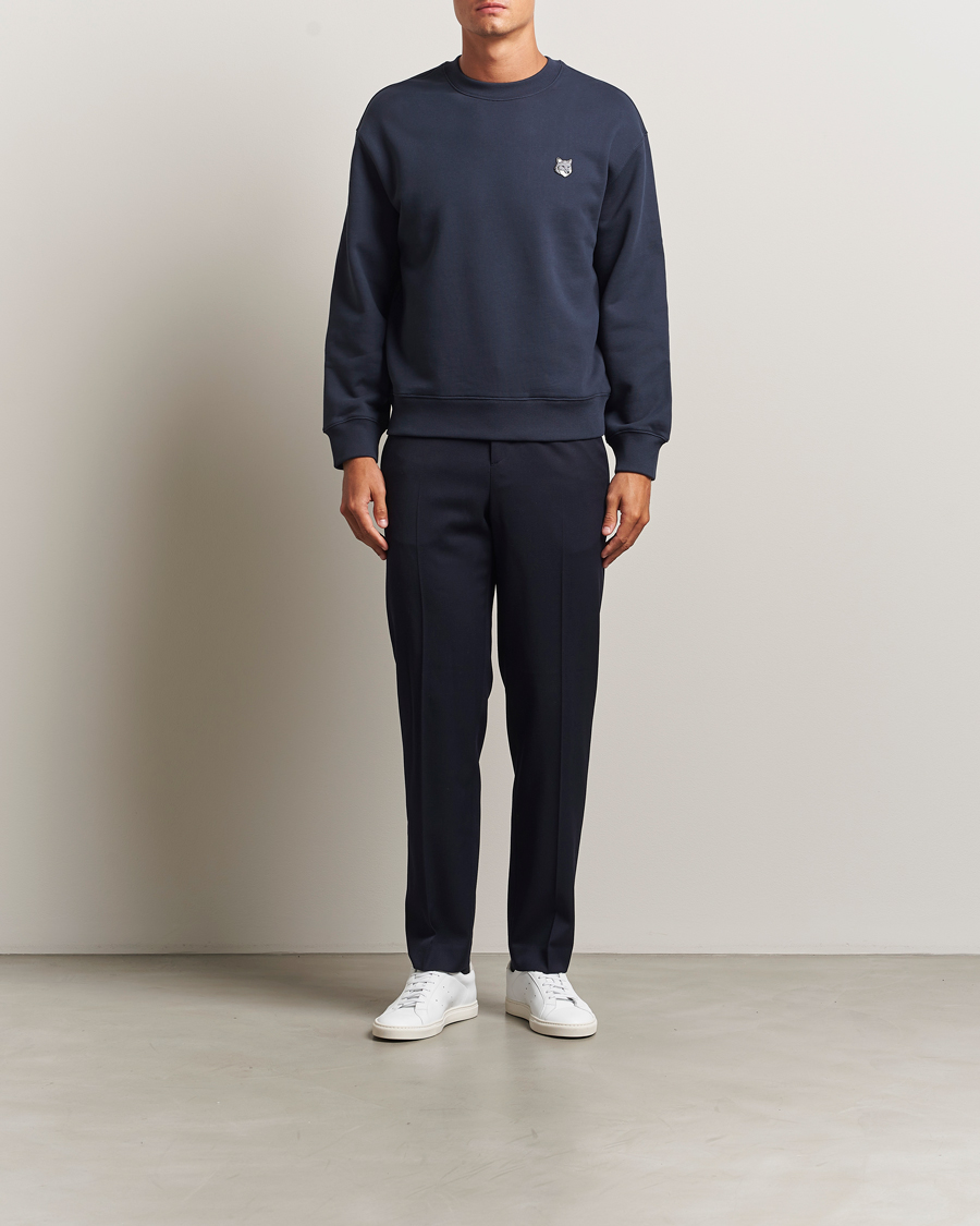 Hombres | Jerséis y prendas de punto | Maison Kitsuné | Grey Fox Head Sweatshirt Classic Navy