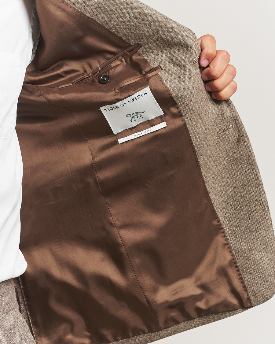 Hombres | Blazers | Tiger of Sweden | Justin Brushed Wool Blazer Burlywood