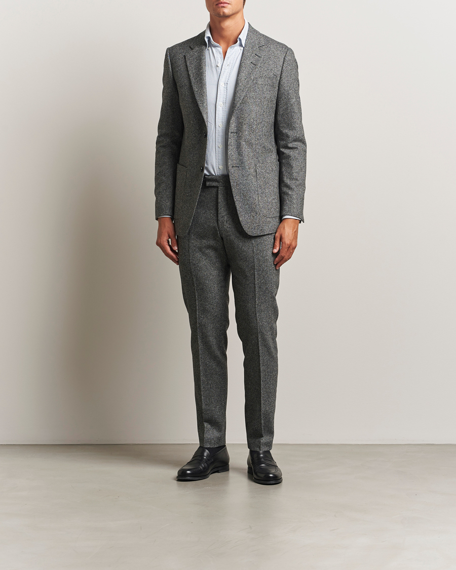 Hombres | Pantalones | Tiger of Sweden | Tenuta Brushed Wool Trousers Black