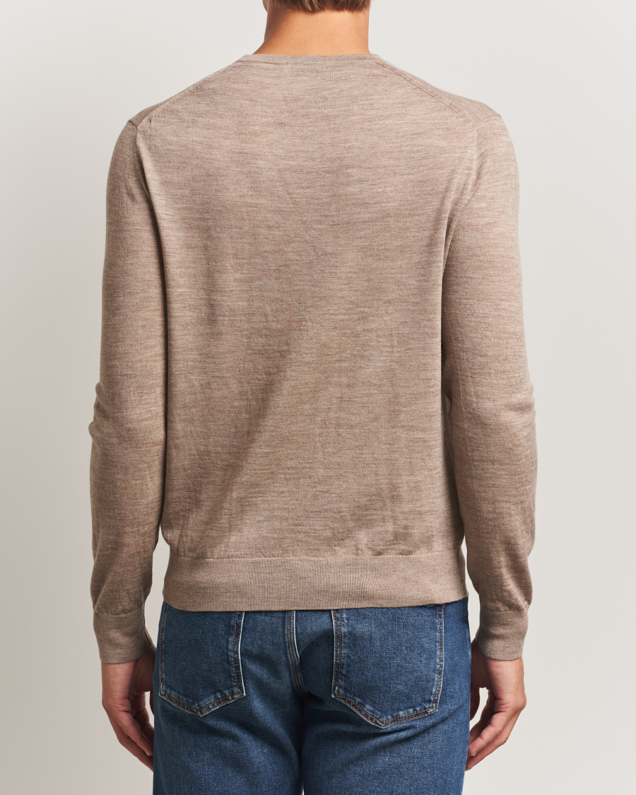 Hombres | Jerséis y prendas de punto | Tiger of Sweden | Connor Extra Fine Merino Crew Neck Pullover Beige Melange