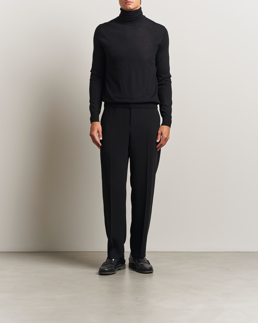 Hombres | Jerséis y prendas de punto | Tiger of Sweden | Nevile Extra Fine Merino Polo Black