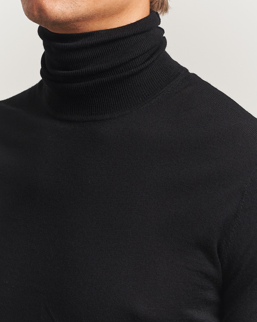 Hombres | Jerséis y prendas de punto | Tiger of Sweden | Nevile Extra Fine Merino Polo Black