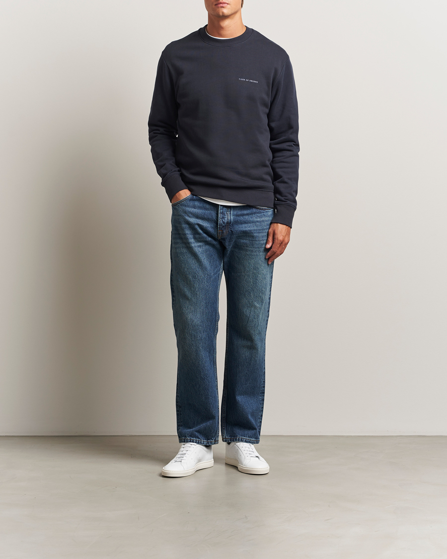 Hombres | Jerséis y prendas de punto | Tiger of Sweden | Emerson Crew Neck Sweatshirt Light Ink
