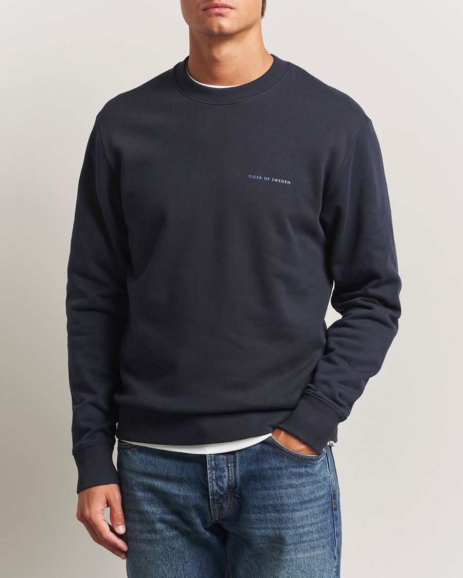 Hombres | Jerséis y prendas de punto | Tiger of Sweden | Emerson Crew Neck Sweatshirt Light Ink