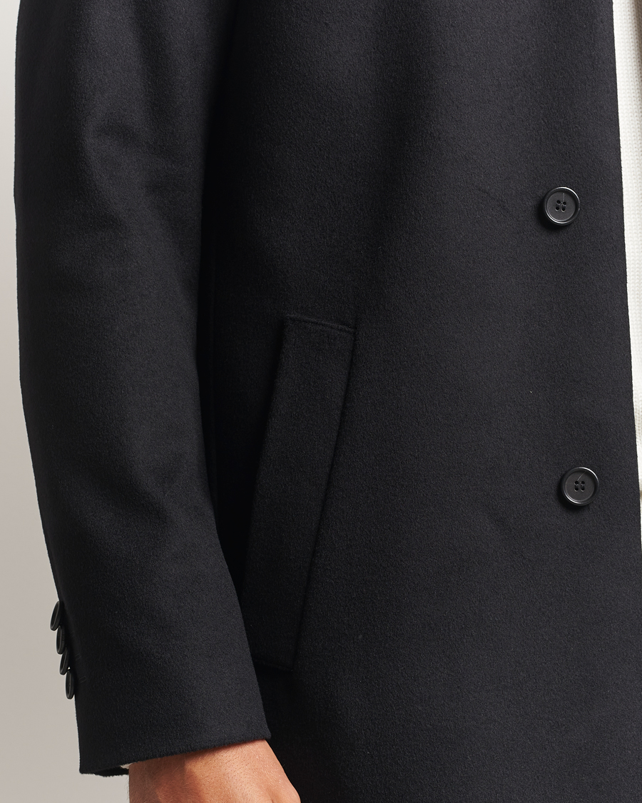 Hombres | Abrigos y chaquetas | Tiger of Sweden | Aleric Wool/Cashmere Stand Up Coat Black