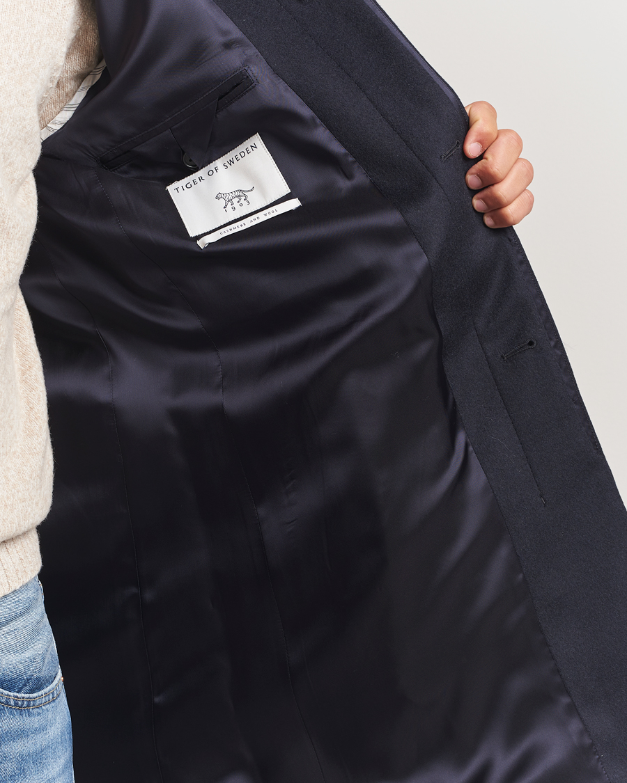 Hombres | Abrigos y chaquetas | Tiger of Sweden | Aleric Wool/Cashmere Stand Up Coat Light Ink