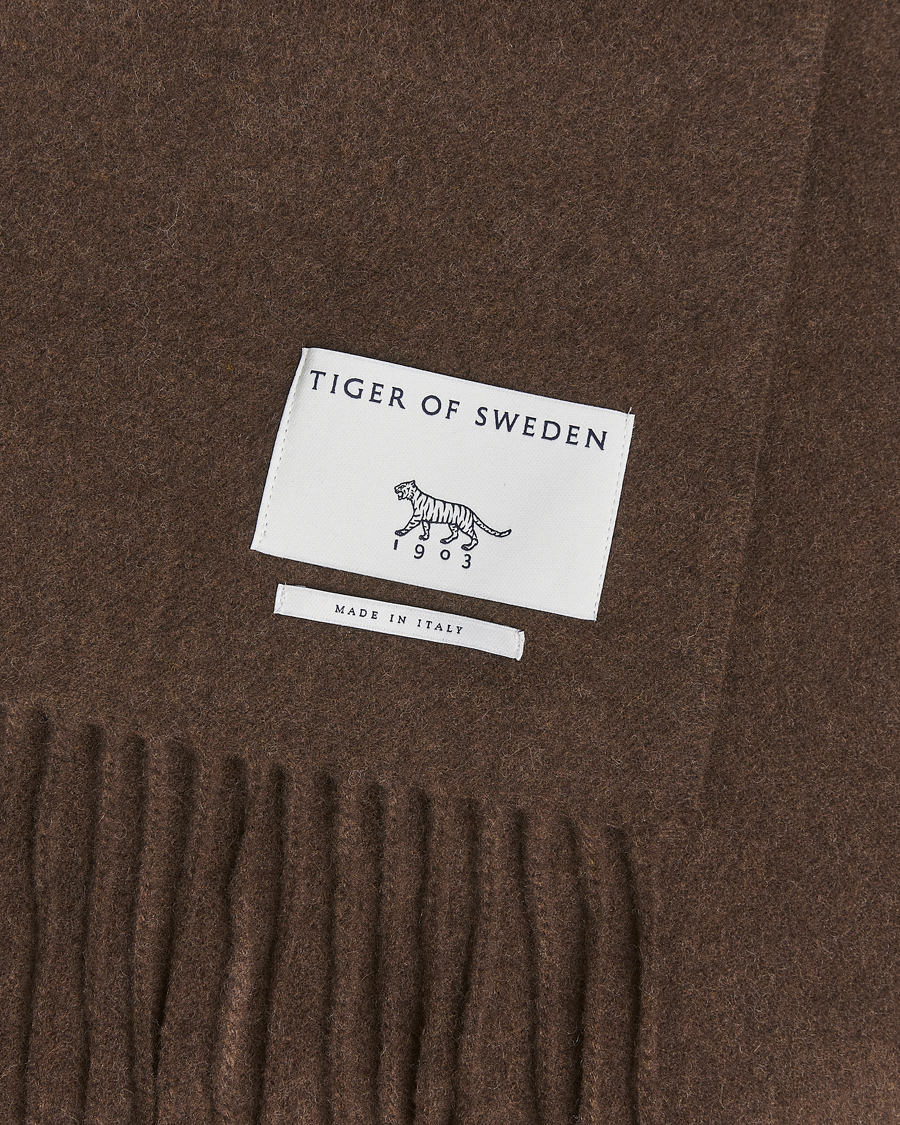 Hombres | Tiger of Sweden Sylan Wool Scarf Brown Olive | Tiger of Sweden | Sylan Wool Scarf Brown Olive