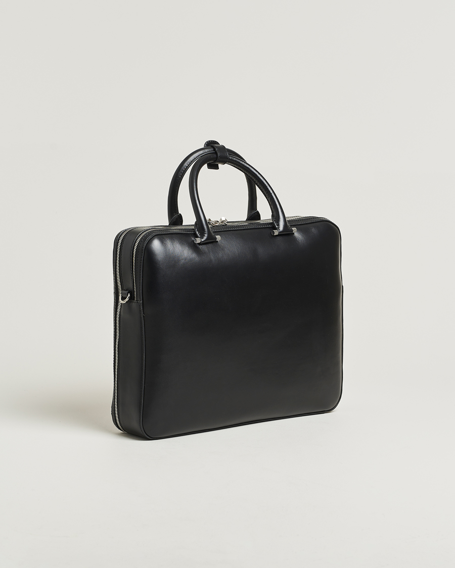 Hombres | Bolsos | Tiger of Sweden | Valise Smooth Leather Double Zip Briefcase Black