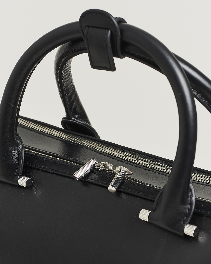 Hombres | Bolsos | Tiger of Sweden | Valise Smooth Leather Double Zip Briefcase Black