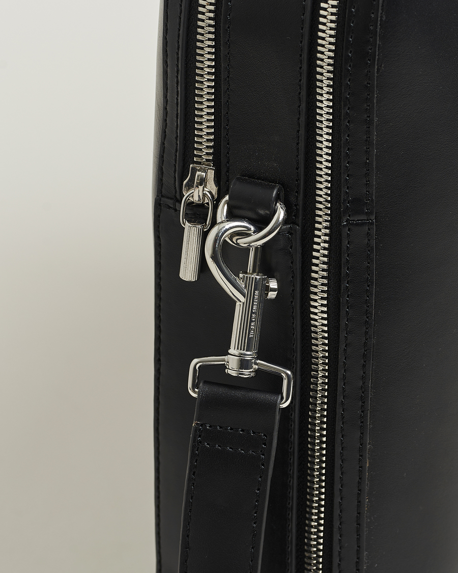 Hombres | Bolsos | Tiger of Sweden | Valise Smooth Leather Double Zip Briefcase Black