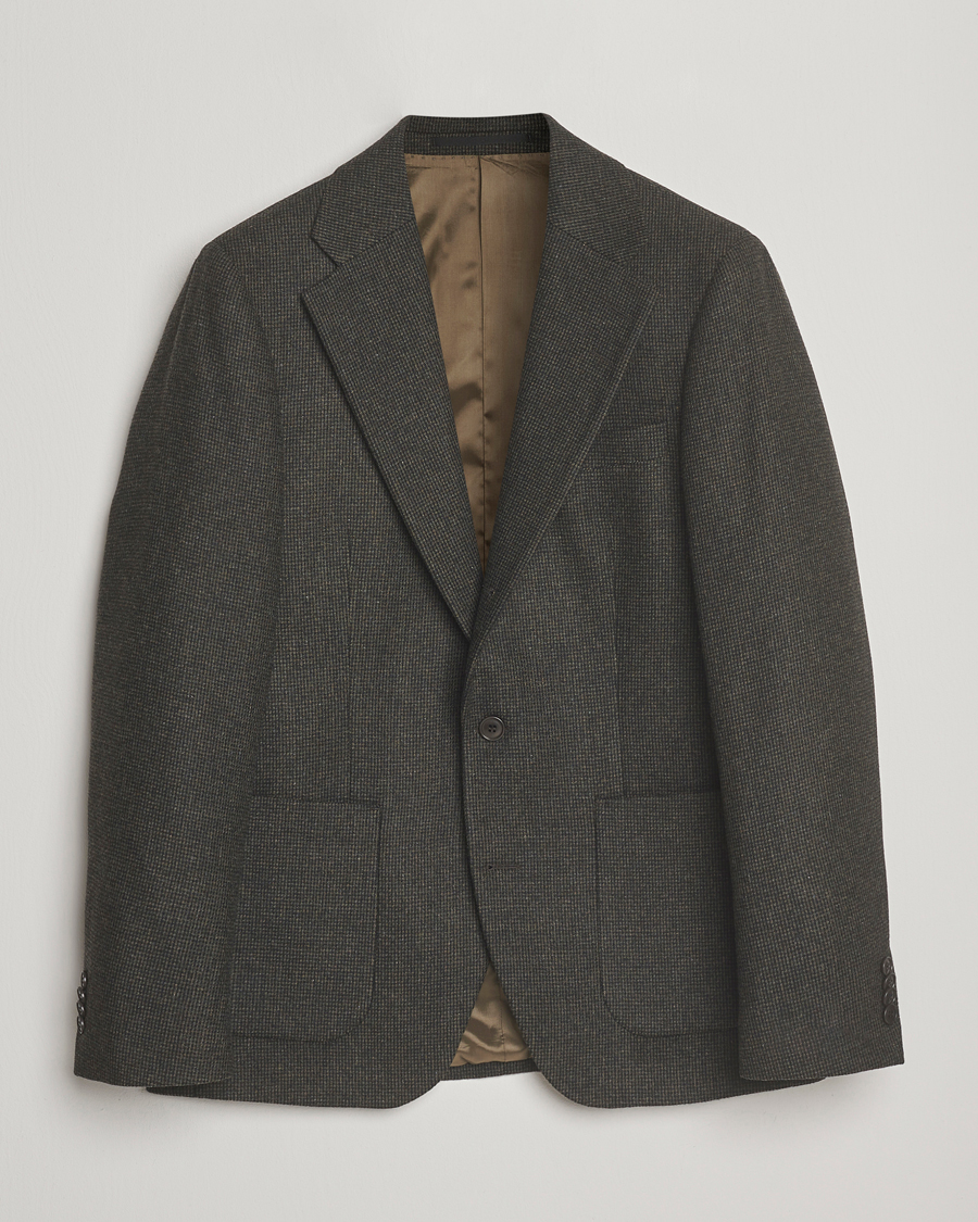 Hombres | Blazers | Tiger of Sweden | Easer Wool Pepita Blazer Midnight Green
