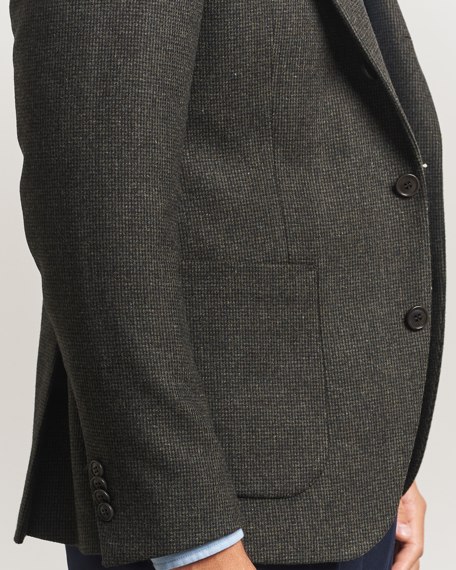 Hombres | Blazers | Tiger of Sweden | Easer Wool Pepita Blazer Midnight Green