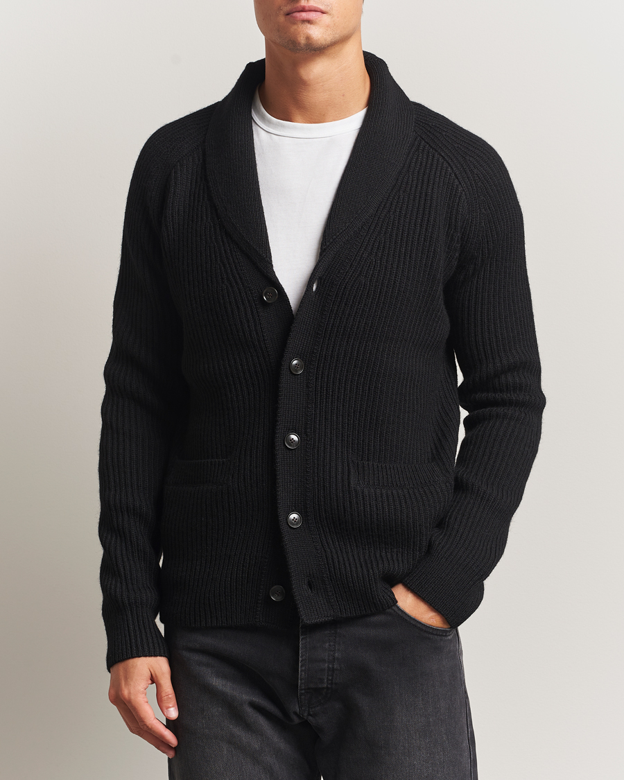 Hombres | Jerséis y prendas de punto | Tiger of Sweden | Lester Heavy Wool Cardigan Black