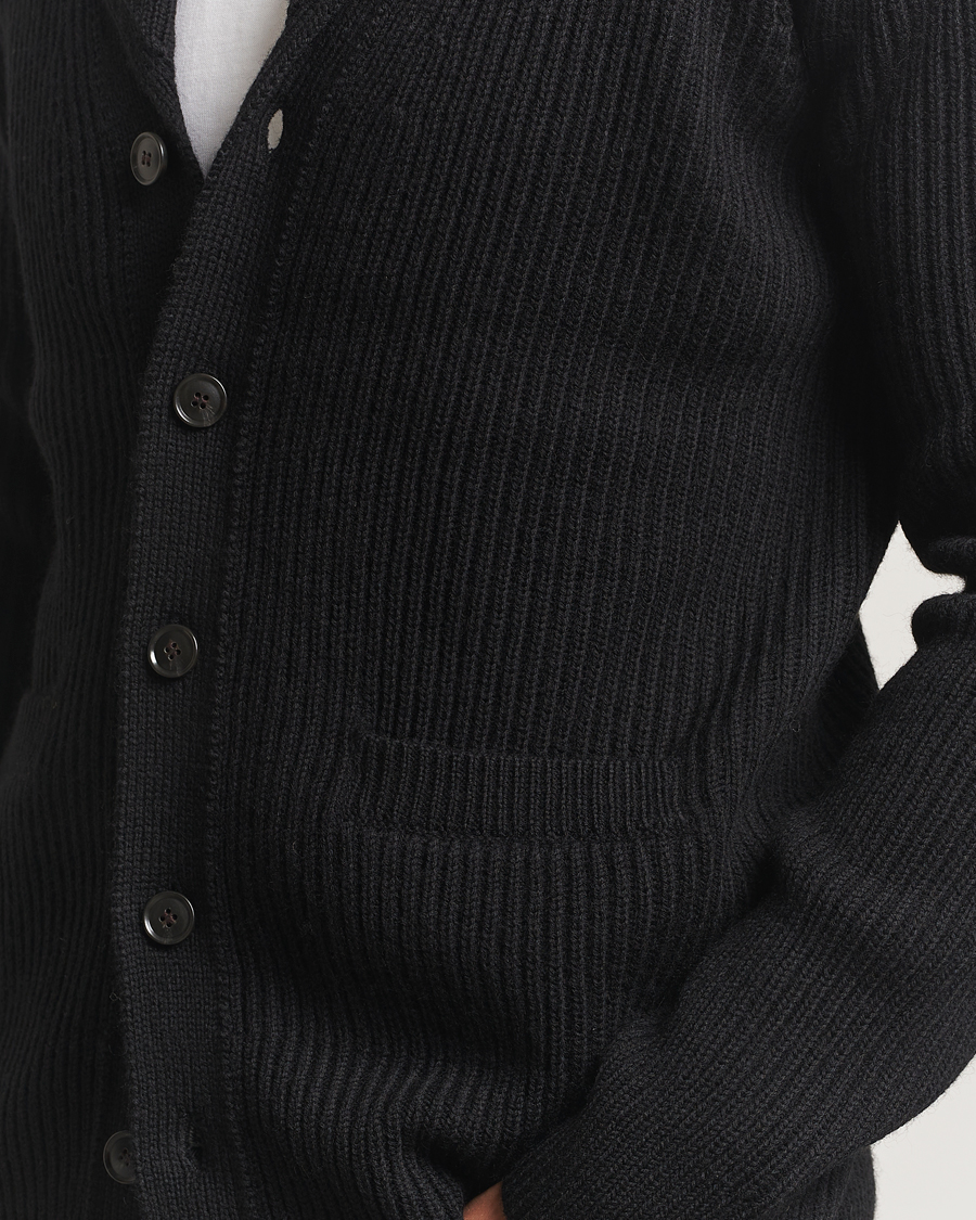 Hombres | Jerséis y prendas de punto | Tiger of Sweden | Lester Heavy Wool Cardigan Black