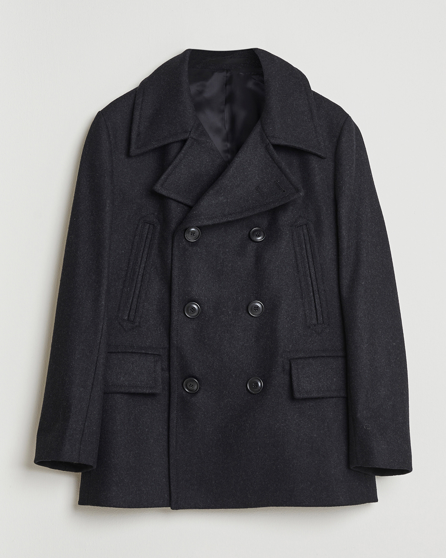 Hombres | Abrigos y chaquetas | Tiger of Sweden | Mahler Wool/Cashmere Peacoat Charcoal