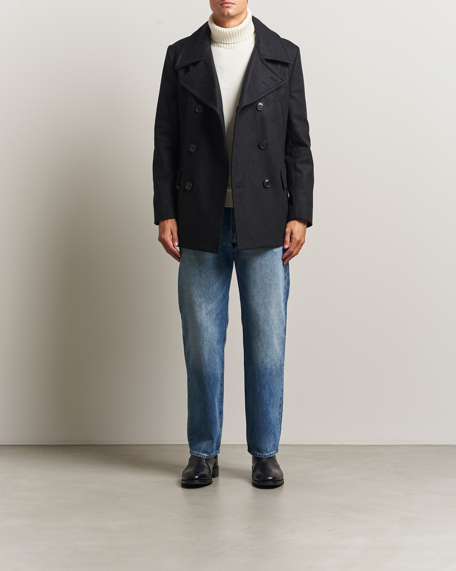 Hombres | Abrigos y chaquetas | Tiger of Sweden | Mahler Wool/Cashmere Peacoat Charcoal
