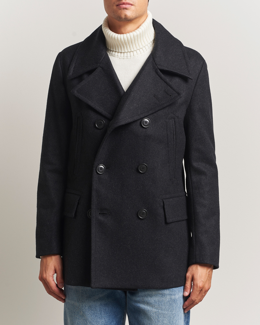 Hombres | Abrigos y chaquetas | Tiger of Sweden | Mahler Wool/Cashmere Peacoat Charcoal