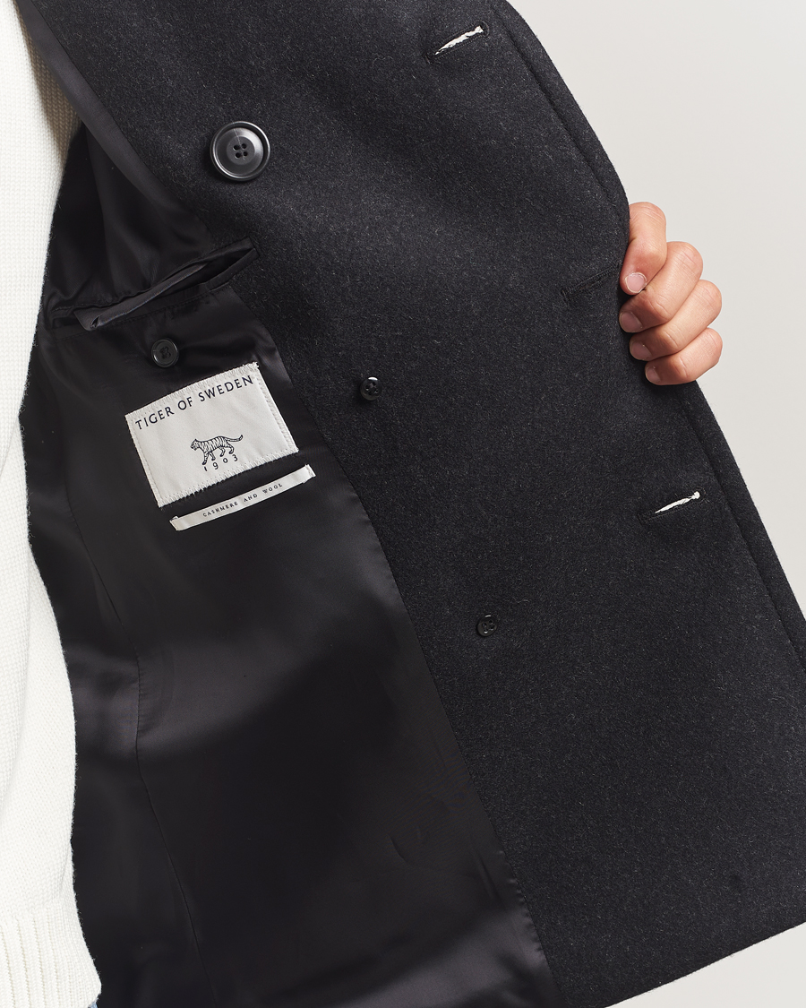 Hombres | Abrigos y chaquetas | Tiger of Sweden | Mahler Wool/Cashmere Peacoat Charcoal