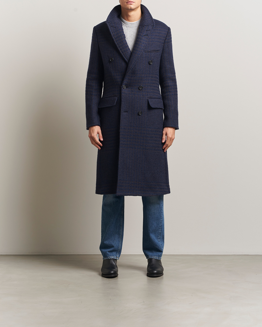 Hombres | Abrigos y chaquetas | Tiger of Sweden | Hennri Swedish Wool Double Breasted Coat Light Ink