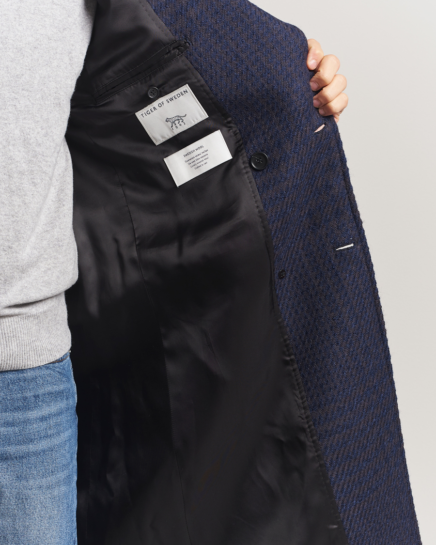 Hombres | Abrigos y chaquetas | Tiger of Sweden | Hennri Swedish Wool Double Breasted Coat Light Ink