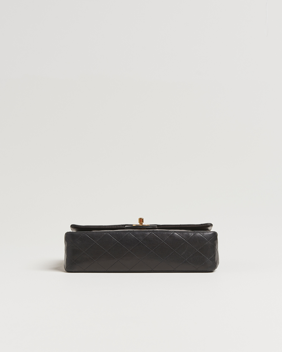 Hombres | Chanel Pre-Owned Classic Double Flap Medium Lambskin Black | Chanel Pre-Owned | Classic Double Flap Medium Lambskin Black