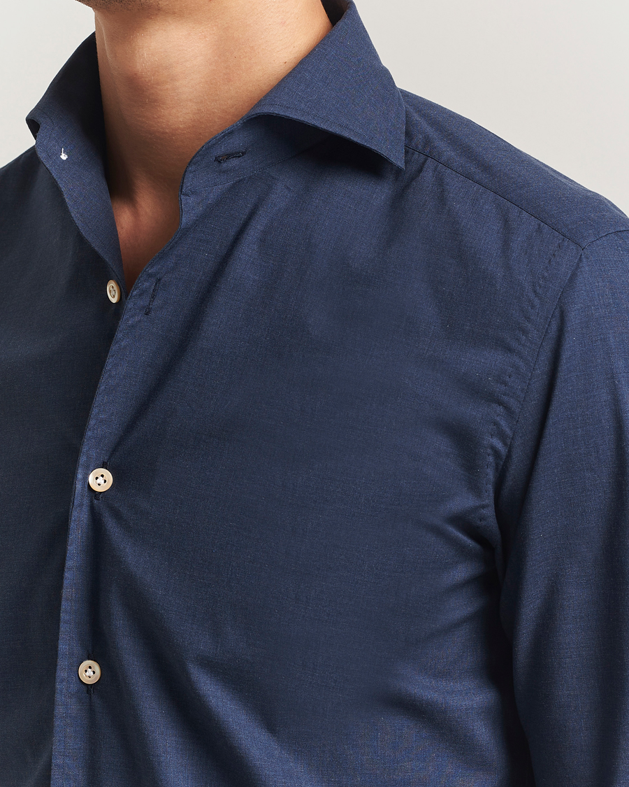 Hombres | Camisas | 100Hands | Cotton Melange Cut Away Shirt Light Blue