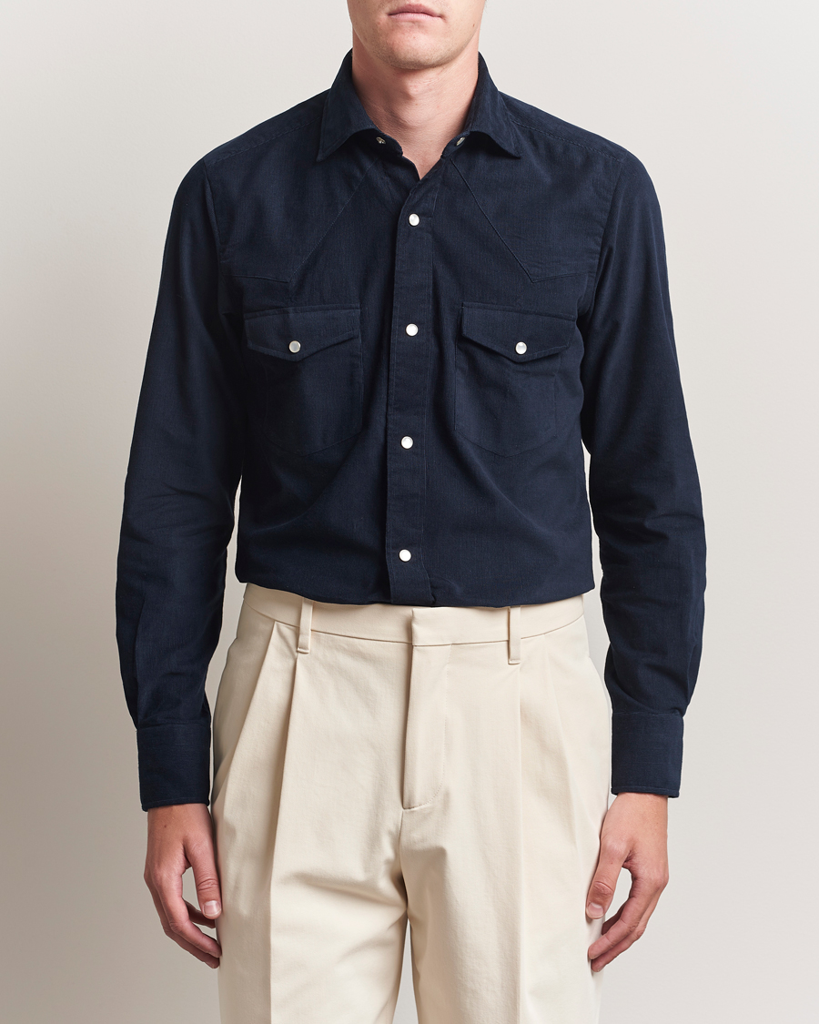 Hombres | Camisas | 100Hands | Western Cord Shirt Navy