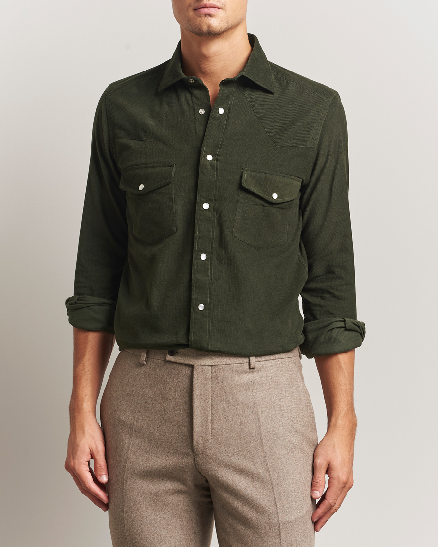 Hombres | Camisas | 100Hands | Western Cord Shirt Olive