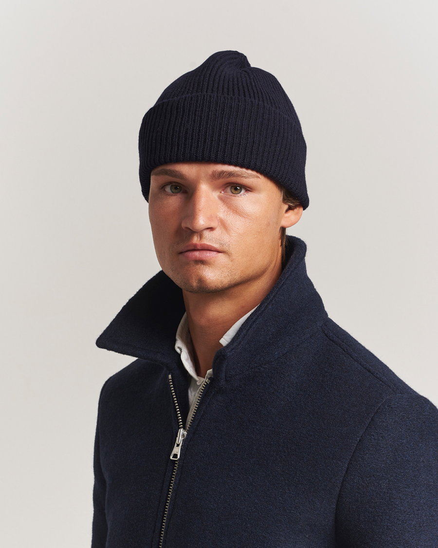 Hombres | Gorros | Robert Mackie | Clyde Lambswool Beanie Navy