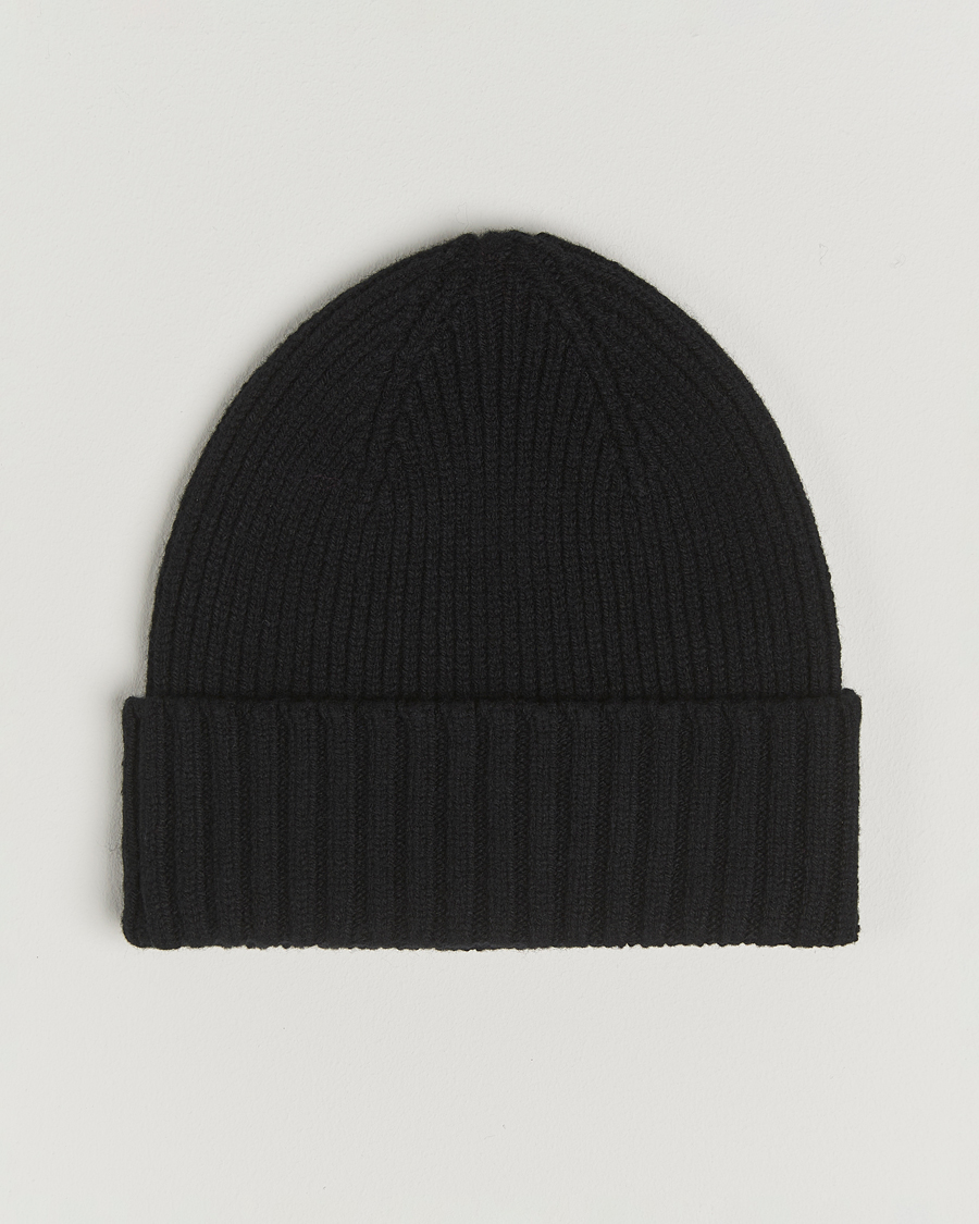 Hombres | Gorros | Robert Mackie | Kingswell Ribbed Wool/Cashmere Beanie Black
