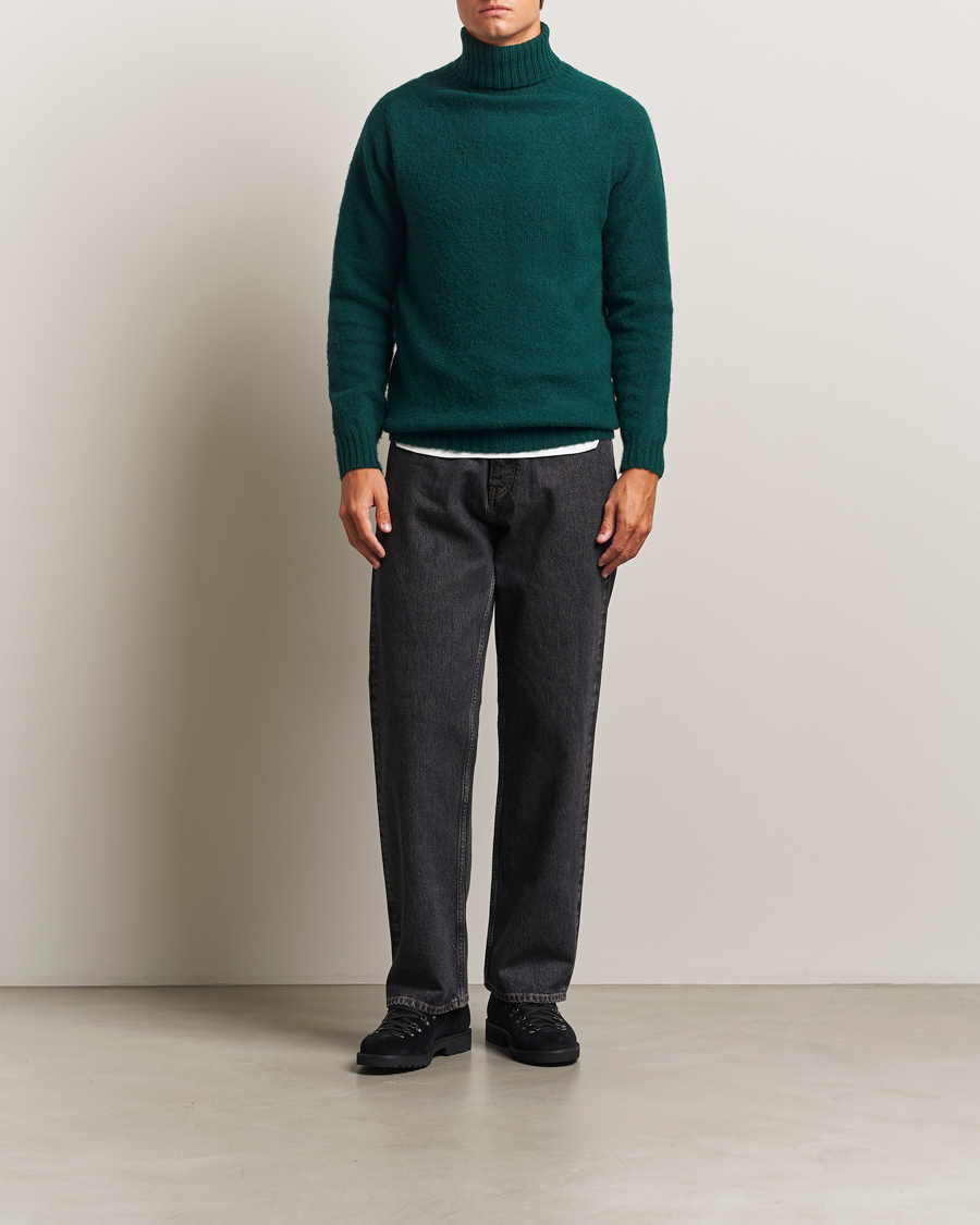 Hombres | Jerséis y prendas de punto | Harley Of Scotland | Brushed Supersoft Lambswool Rollneck Tartan
