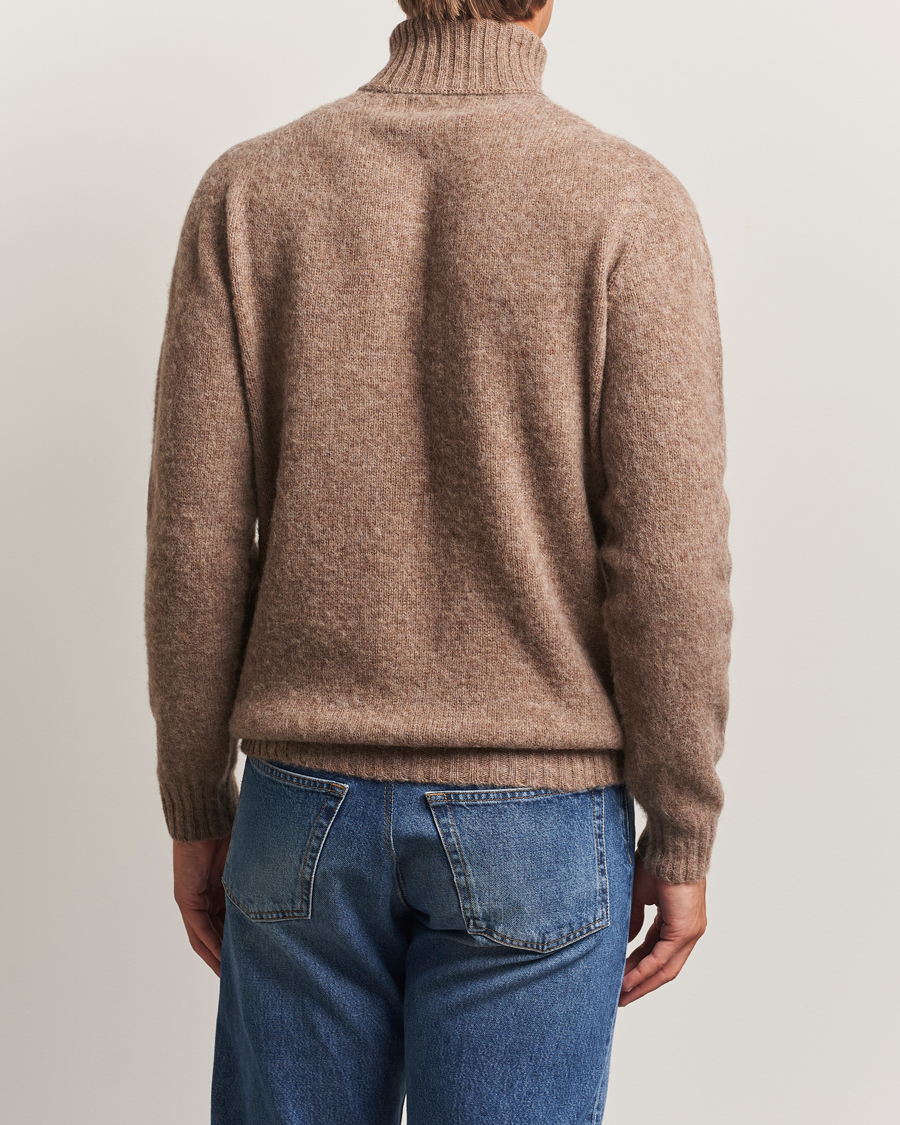 Hombres | Jerséis y prendas de punto | Harley Of Scotland | Brushed Supersoft Lambswool Rollneck Tundra