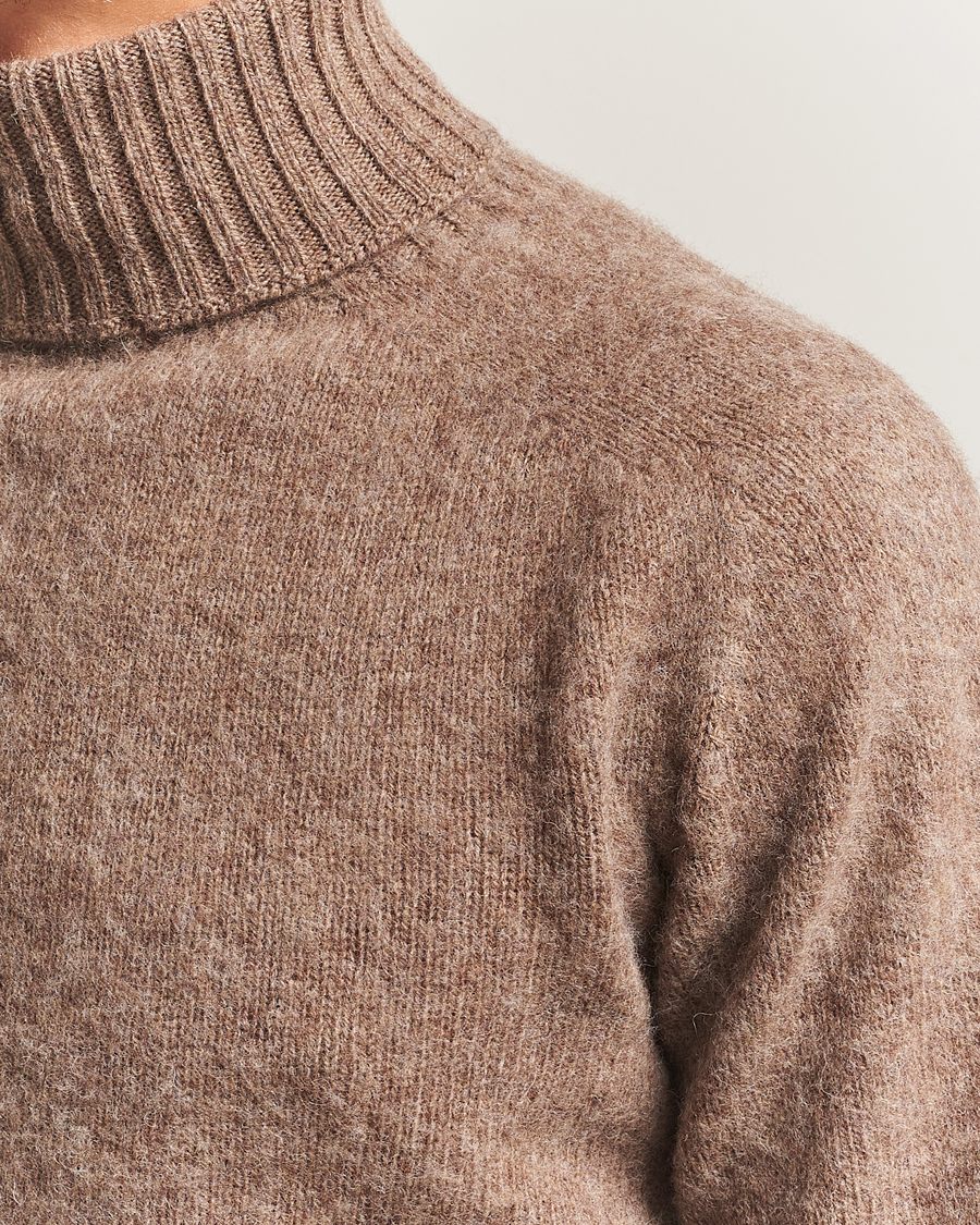 Hombres | Jerséis y prendas de punto | Harley Of Scotland | Brushed Supersoft Lambswool Rollneck Tundra