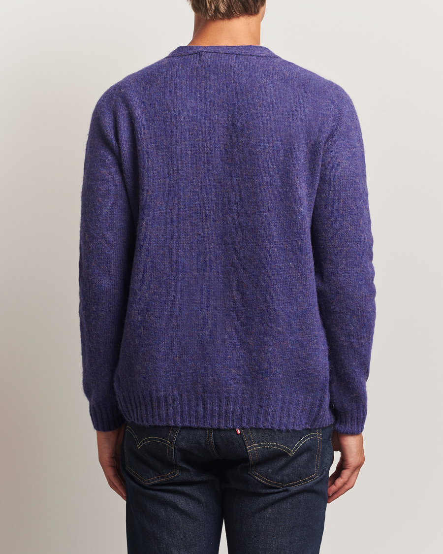 Hombres | Jerséis y prendas de punto | Harley Of Scotland | Brushed Supersoft Lambswool Cardigan Iris