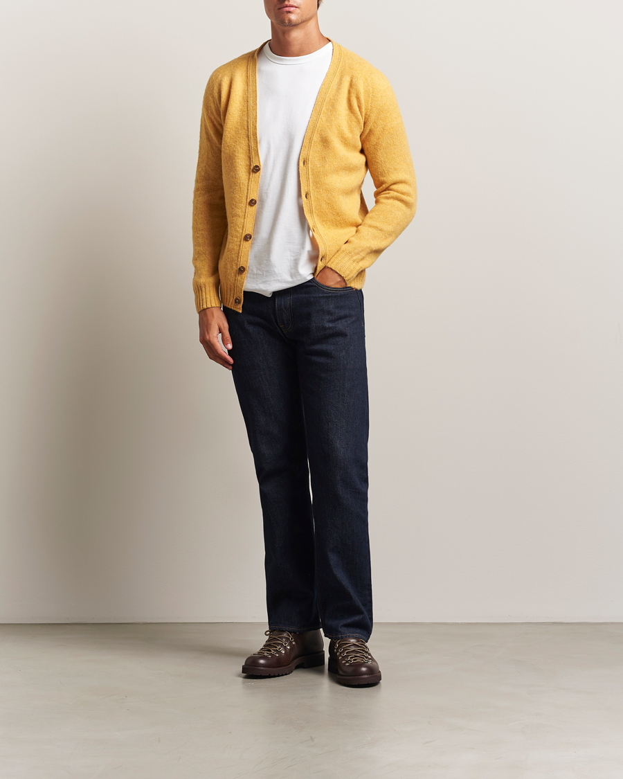 Hombres | Jerséis y prendas de punto | Harley Of Scotland | Brushed Supersoft Lambswool Cardigan Nectar