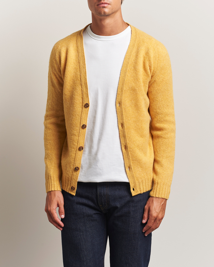 Hombres | Jerséis y prendas de punto | Harley Of Scotland | Brushed Supersoft Lambswool Cardigan Nectar