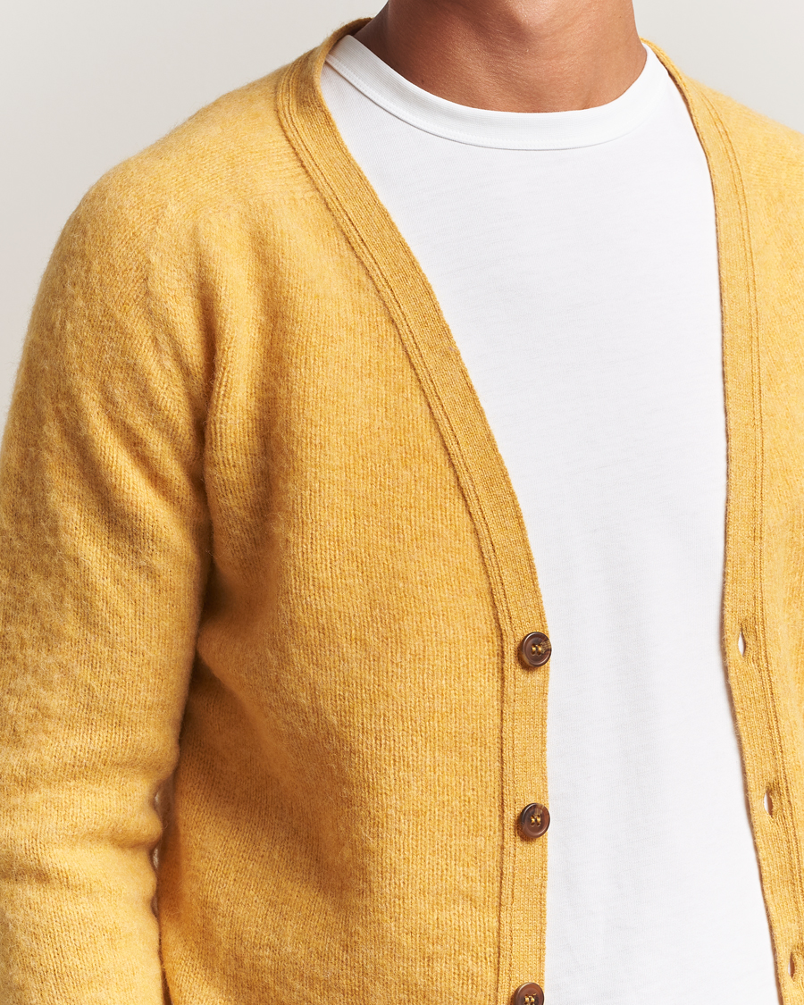 Hombres | Jerséis y prendas de punto | Harley Of Scotland | Brushed Supersoft Lambswool Cardigan Nectar