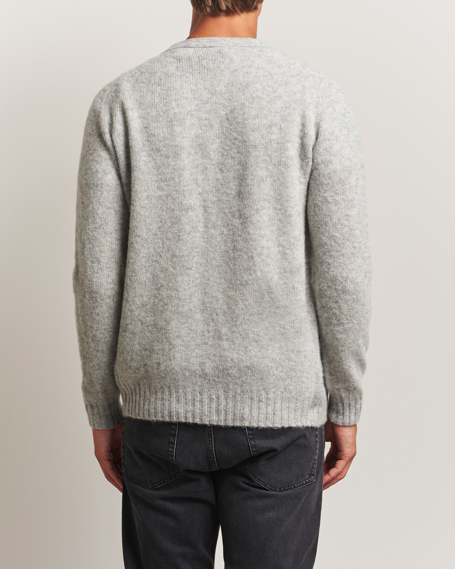 Hombres | Jerséis y prendas de punto | Harley Of Scotland | Brushed Supersoft Lambswool Cardigan Silver