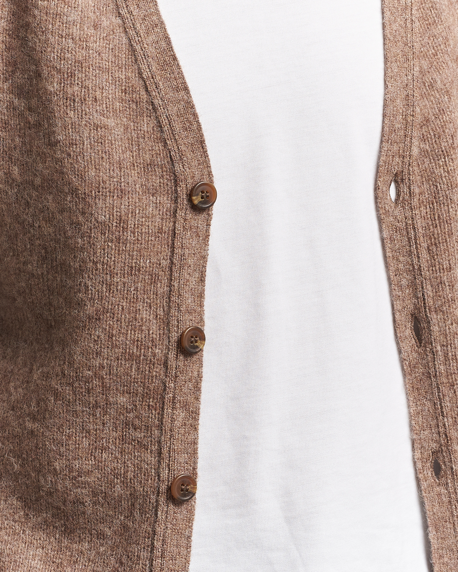 Hombres | Jerséis y prendas de punto | Harley Of Scotland | Brushed Supersoft Lambswool Cardigan Tundra