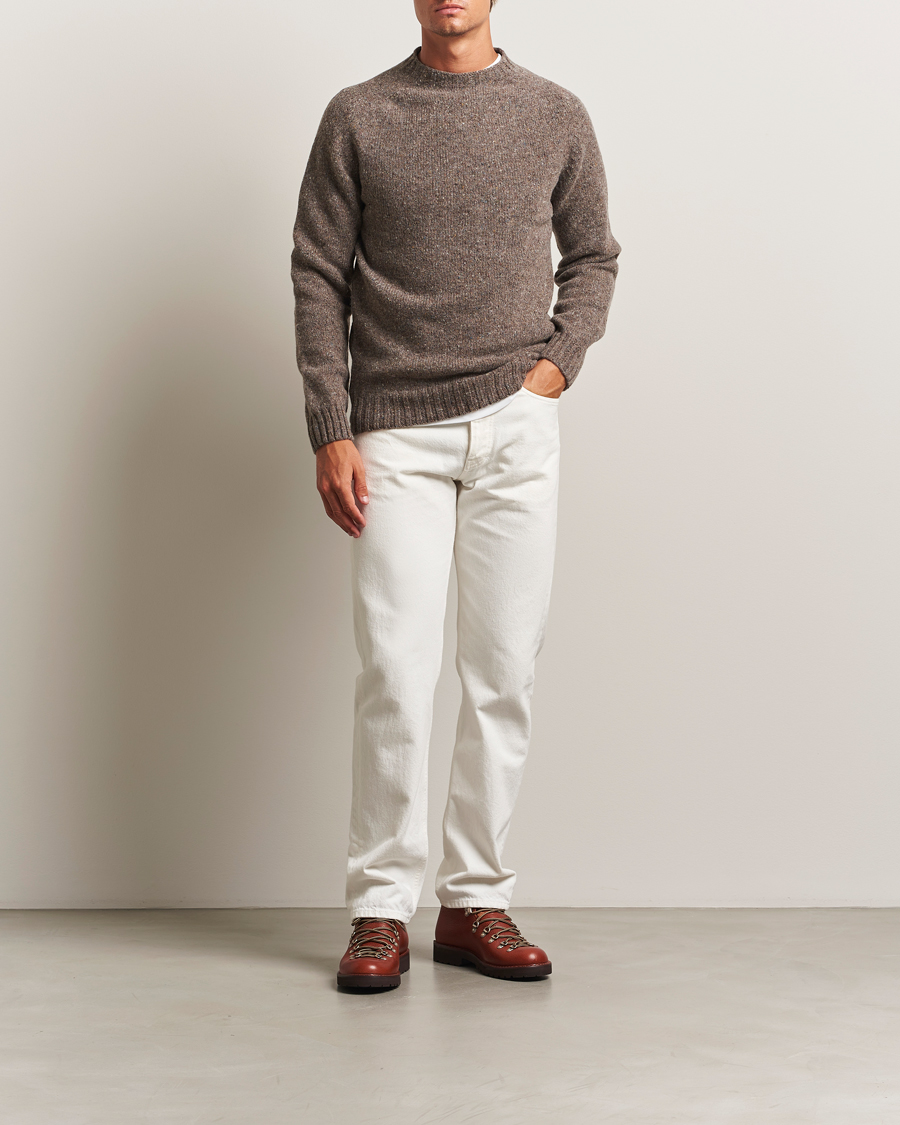 Hombres | Jerséis y prendas de punto | Harley Of Scotland | Donegal Wool Crewneck Brown