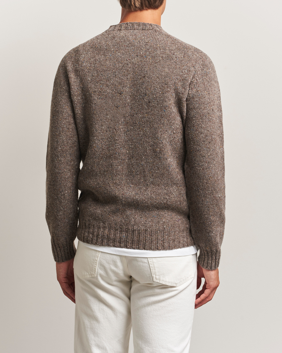 Hombres | Jerséis y prendas de punto | Harley Of Scotland | Donegal Wool Crewneck Brown